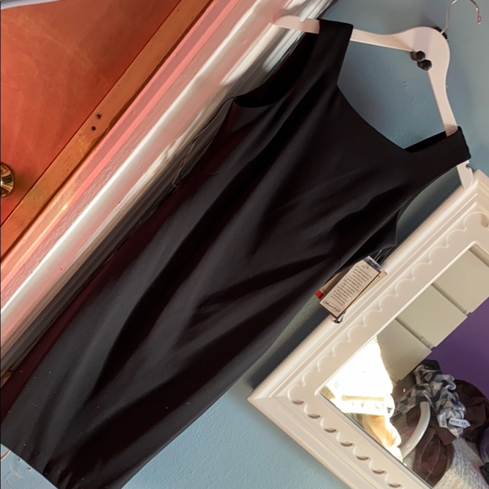 a black dress